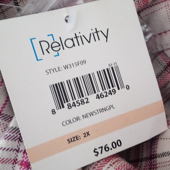 Nwt $76 RELATIVITY Button Down Trench Coat 2X - Picture 8 of 8
